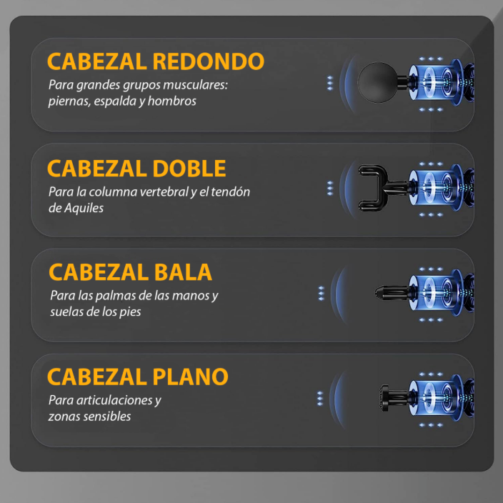 Pistola de masaje - Varios accesorios